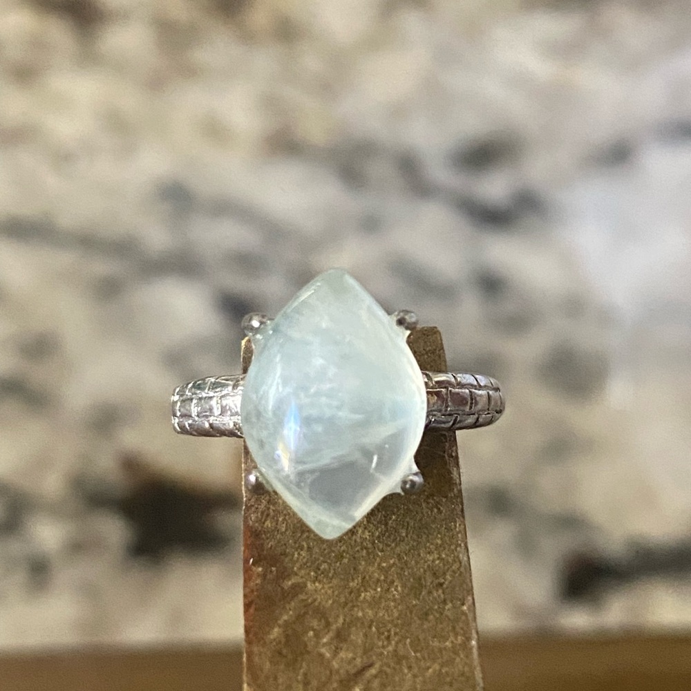 Green Moonstone Adjustable Ring